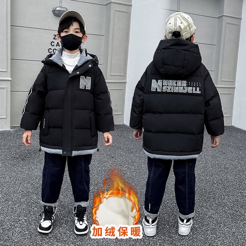 中大童冬季羽绒服白鸭绒2025新款儿童冬天羽绒服棉衣男童加厚外套
