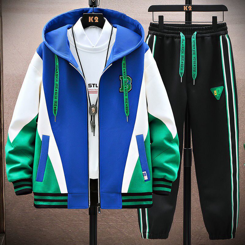 春秋季12男孩潮流帅气外套13青少年14大童15岁高初中学生夹克套装