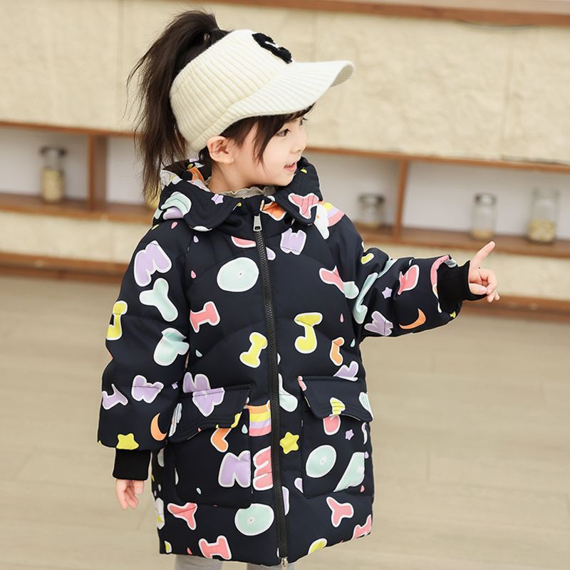 儿童羽绒服小童中长款女孩2025新款洋气女宝宝加厚中小童冬季外套