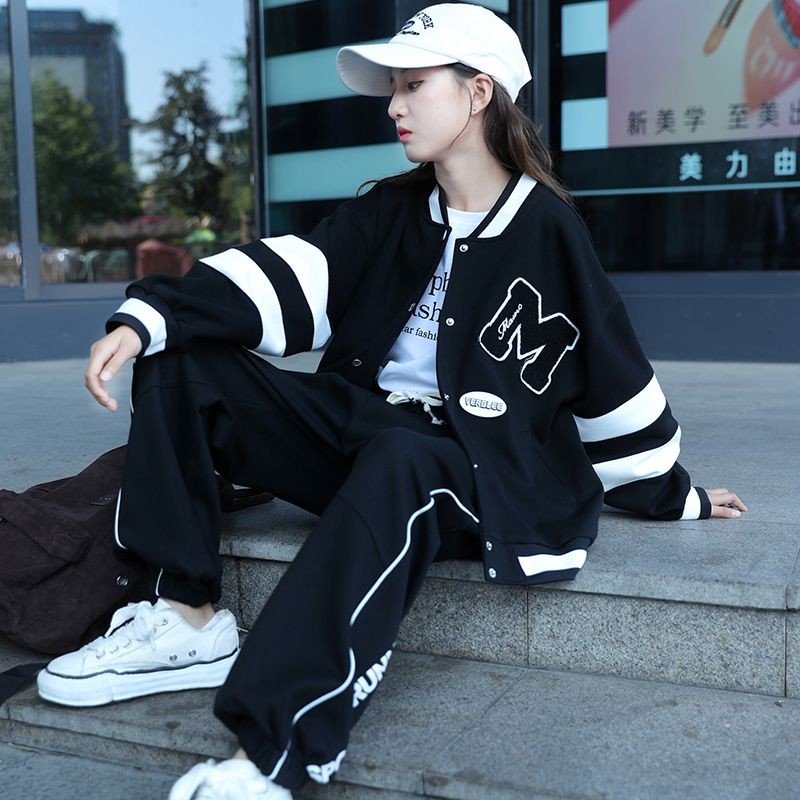 女童棒球服套装2024女中大童儿童春秋新款洋气12春秋时尚运动潮流