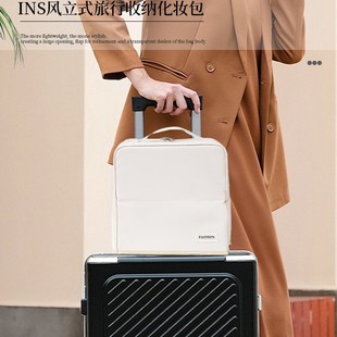 可立式化妆包大容量女笔袋包包旅行pu防水可挂行李箱化妆刷收纳袋