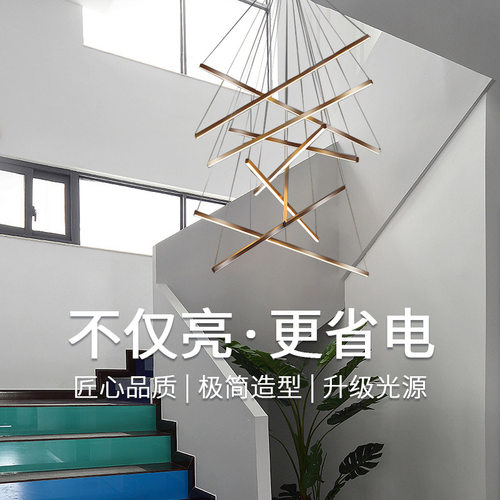 110V跨境复式楼梯吊灯简约现