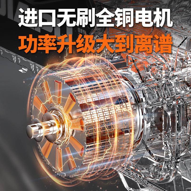 德锯国普电锯伐木锯锂家用小型手持电佳链户外UOF砍树手提充电式