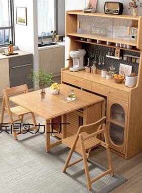 全实木餐边柜实餐桌一储体高柜户型木tAG3spb5小收纳柜吧台物靠墙