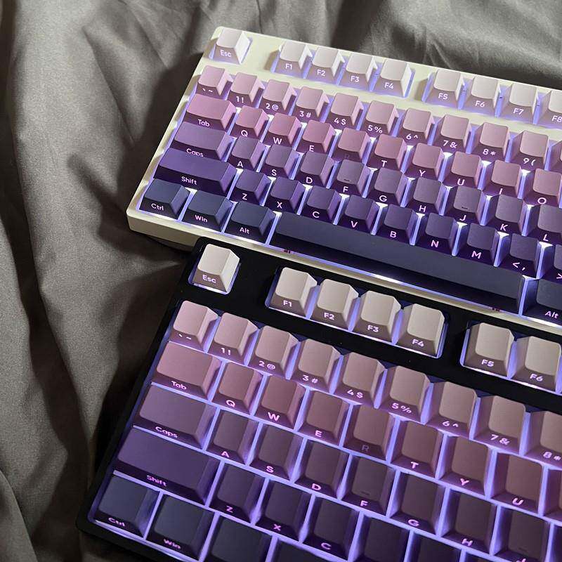 暗香极昼侧刻透光PBT键帽支持wooting雨75a75ez63夜魔made68pro