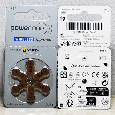 powerone助听器德国进口电池P312