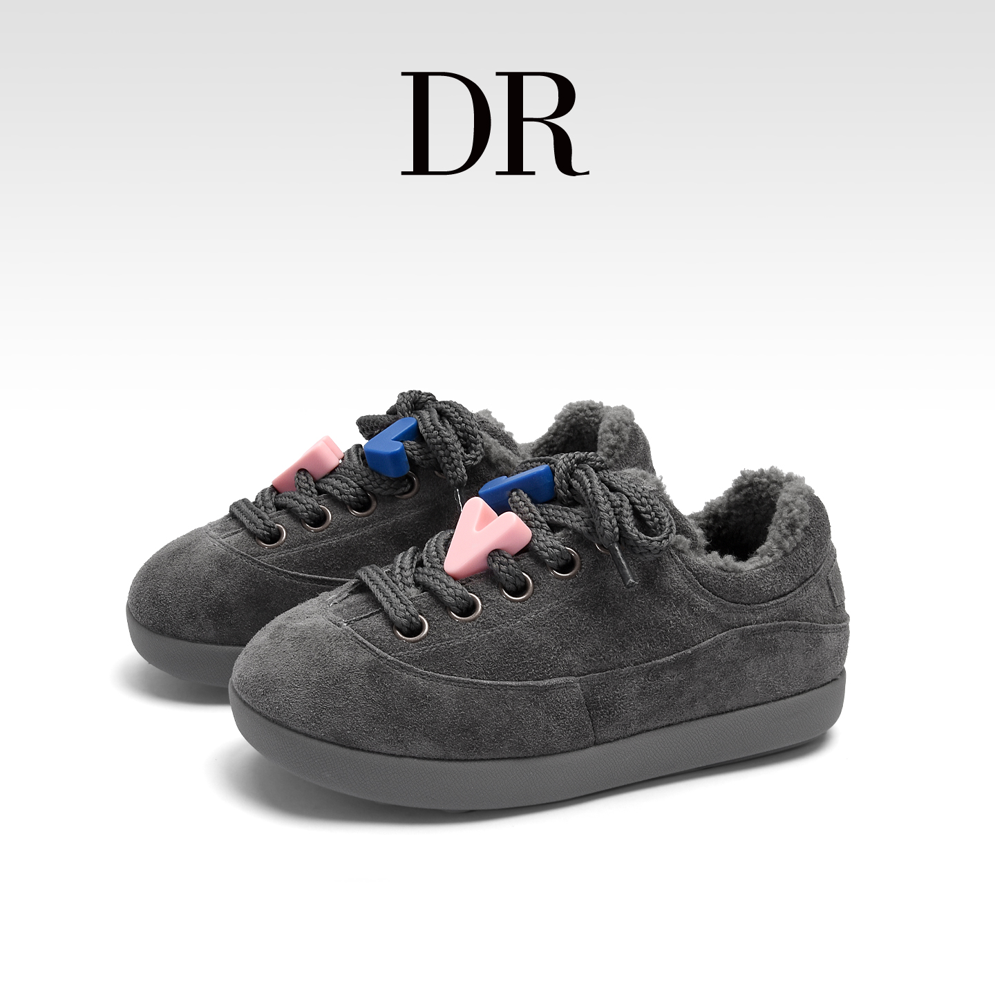 真皮系带加绒加厚保暖丑萌德训鞋