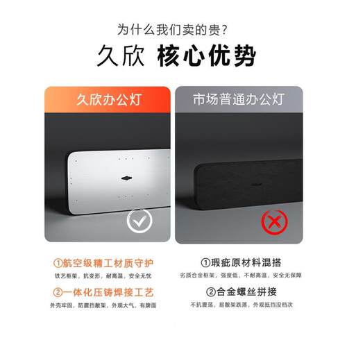 TRI顶A68286556C办公室ed长l条用灯教室简约现代超亮方通直播专灯