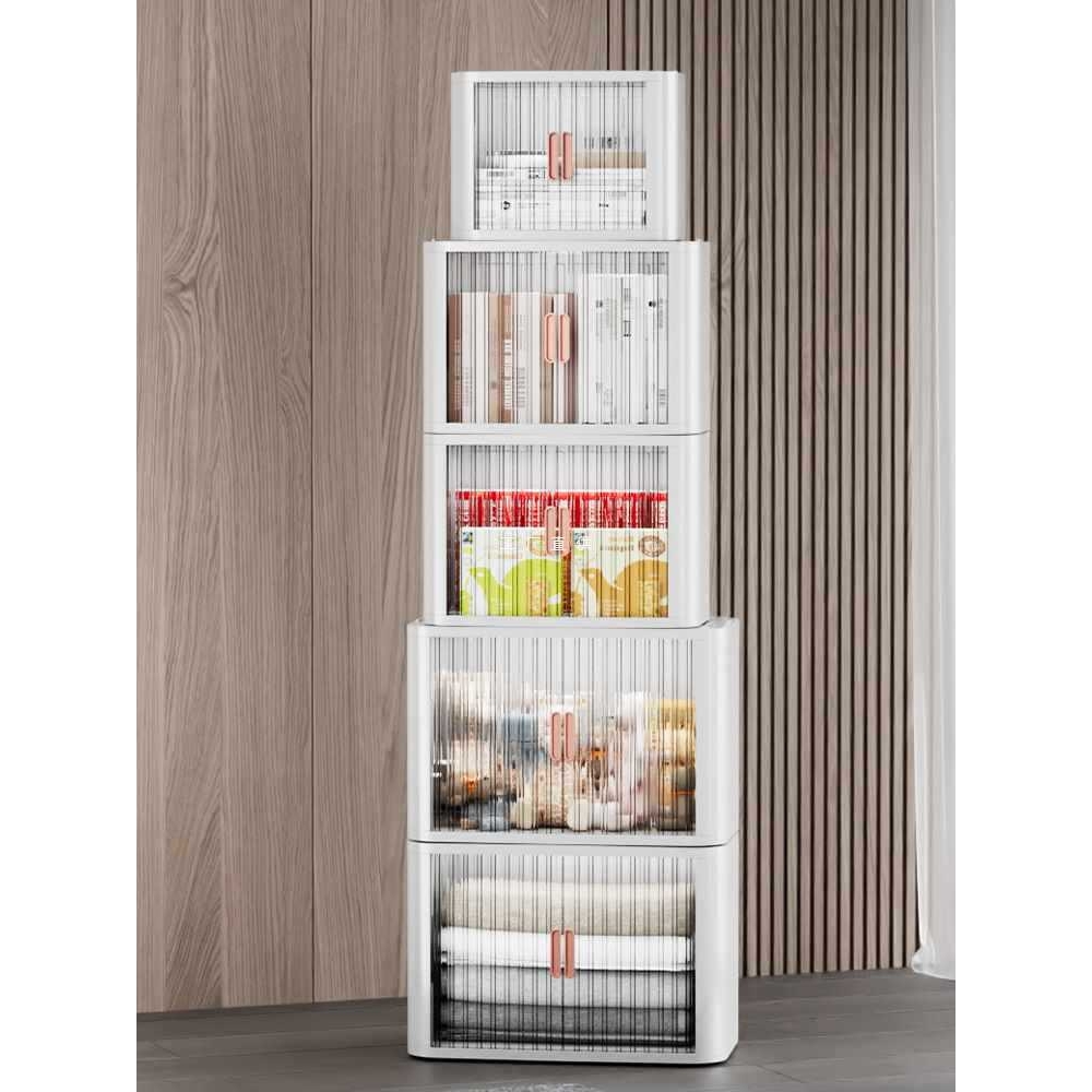 A5L前开门式折叠收纳柜家用储物柜双开门衣服收纳箱塑料衣物收纳