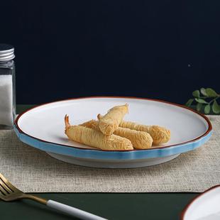 陶瓷水VNA饺子盘饭店餐厅菜感盘子酒晶餐具加厚不店烫手家用盘