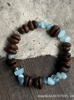 海盐芝士咖啡豆手串天然碎石手工