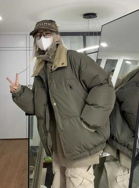 美式复古设计感防水棉服女冬2025新款短款加厚面包服立领棉衣棉袄