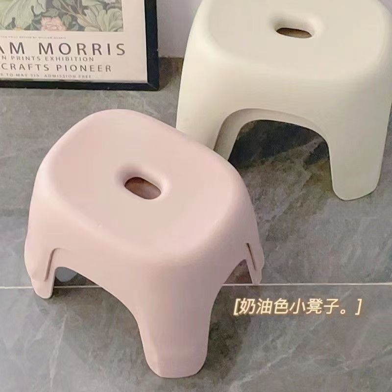 家用加厚塑料结实矮凳耐用儿童叠放板凳浴室洗澡马桶换鞋脚凳凳子