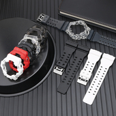 710 适配卡西欧冰韧树脂表带5522GA 700SK 735替换黑武士透明表壳