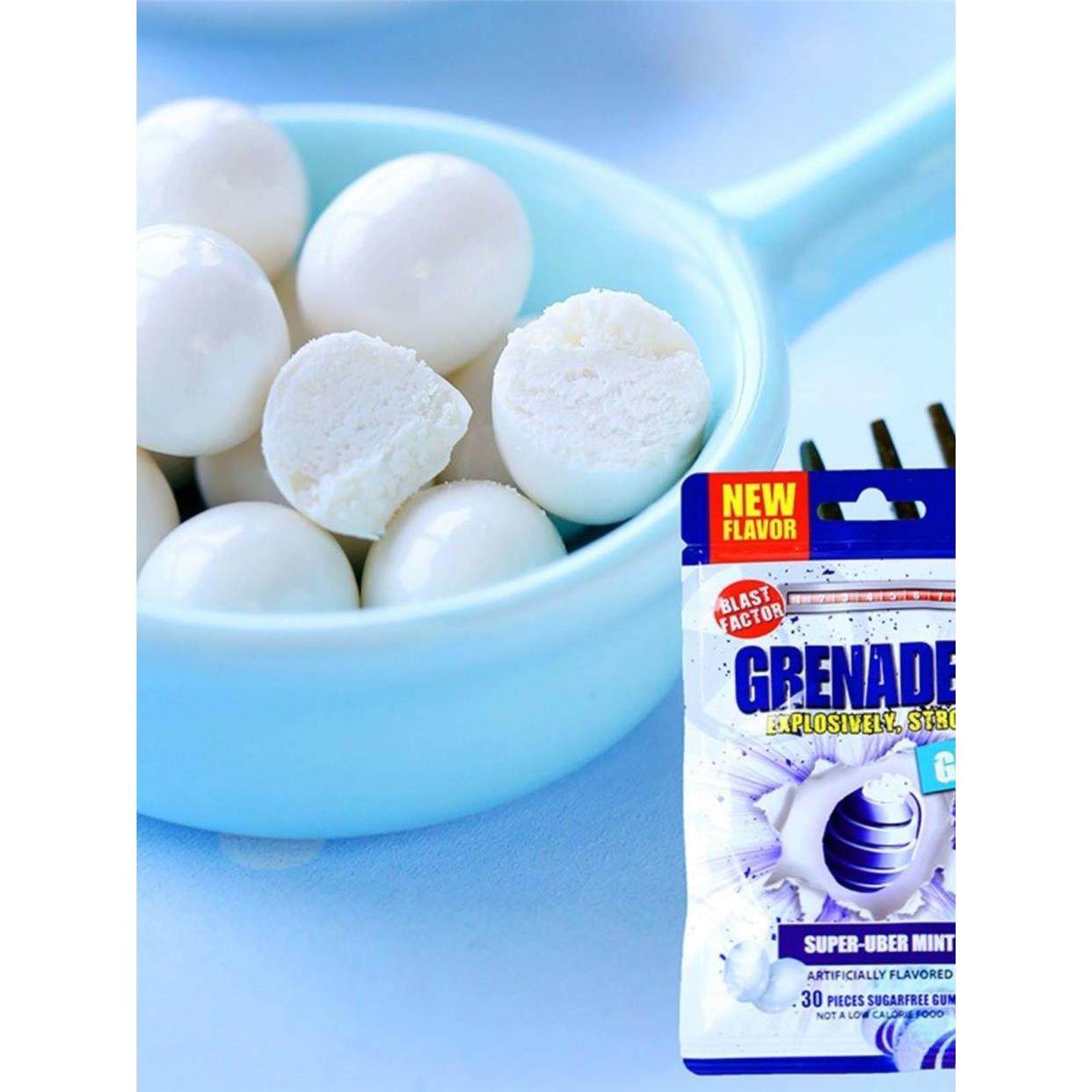 歌雷呐grenades十级超级薄荷味口香糖爆炸口香糖强劲凉糖白鹿同款