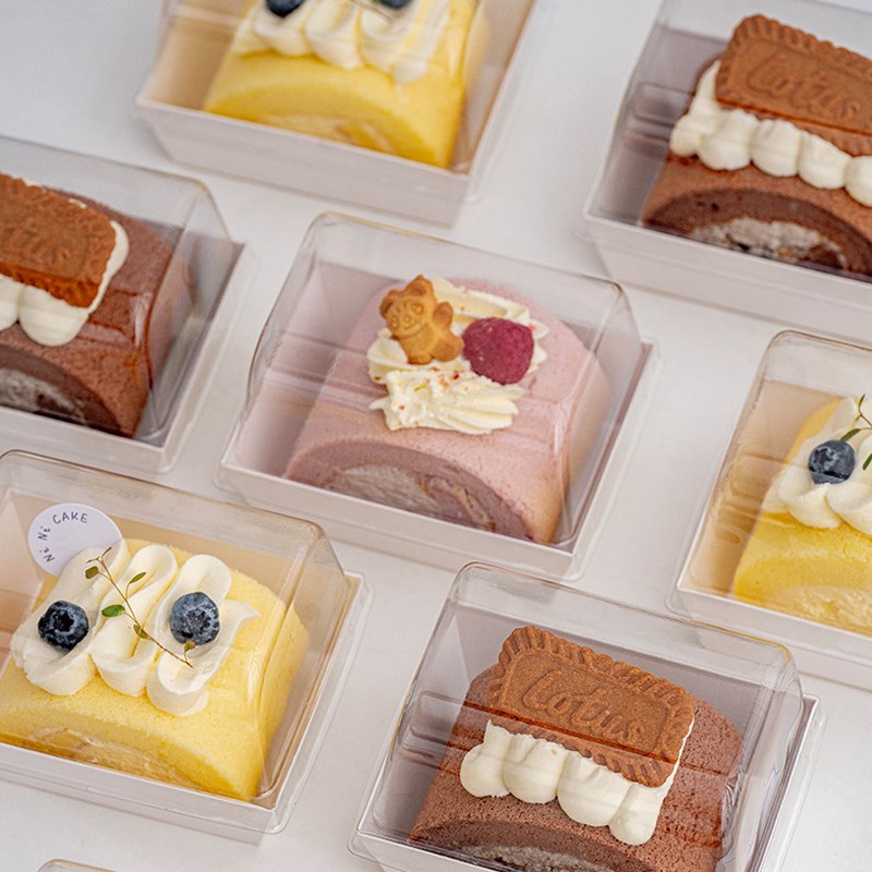 肉松小贝包装盒蛋糕卷瑞士卷毛巾卷雪媚娘盒子三明治打包盒蛋糕盒