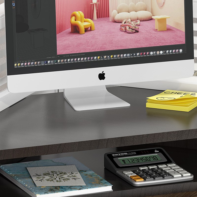 电脑增高架带洞洞板台式桌面收纳架子显示器支架办公桌转角置物架