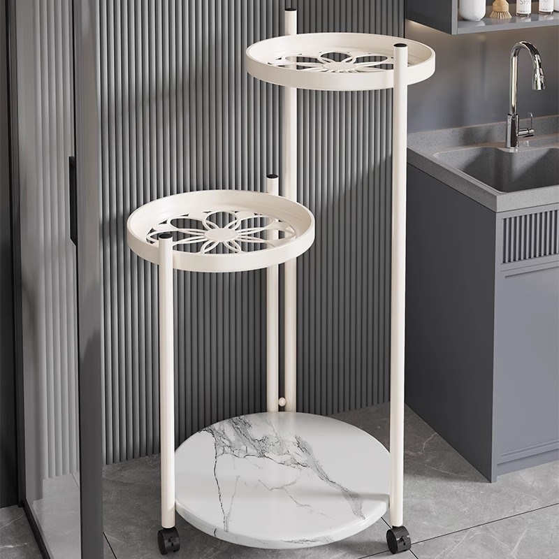 阳台置物架可移动花架子客厅落地式置物架轻奢花盆托架植物摆放架