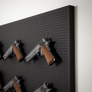 长短发射器支架墙上洞洞板短手展示架收纳架电手发射器模型置物架