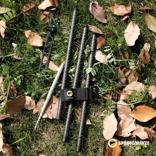 僅重74克 輕量化鋁合金碳纖維伸縮桿戶外T野營露營燈架燈桿