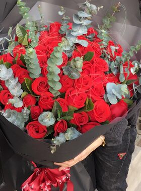 教师节99朵33朵黑o纱天津鲜花实体店同城速递红香槟玫瑰求婚花表