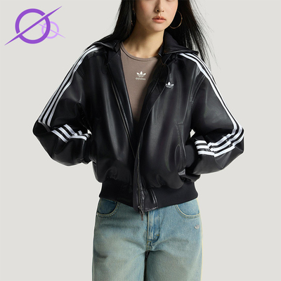 Adidas/阿迪达斯正品三叶草女士日常连帽保暖耐穿休闲棉服KU6857