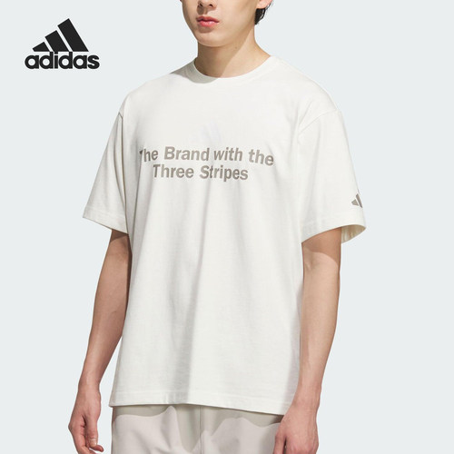 Adidas/阿迪达斯正品2025夏季款男士印花针织耐穿短袖KF0124