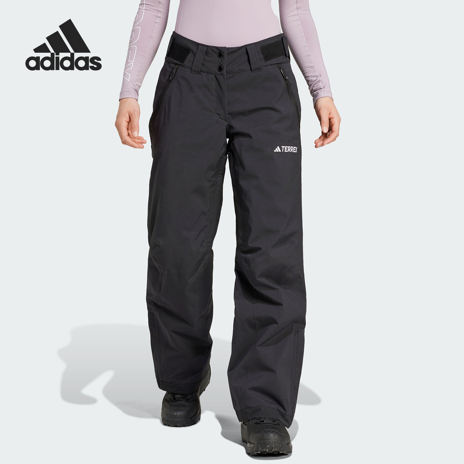 Adidas/阿迪达斯正品秋季新款女裤户外保暖梭织滑雪裤JE6653