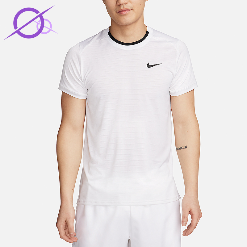Nike/耐克正品2025男士耐穿运动透气圆领套头网球短袖FD5321-102