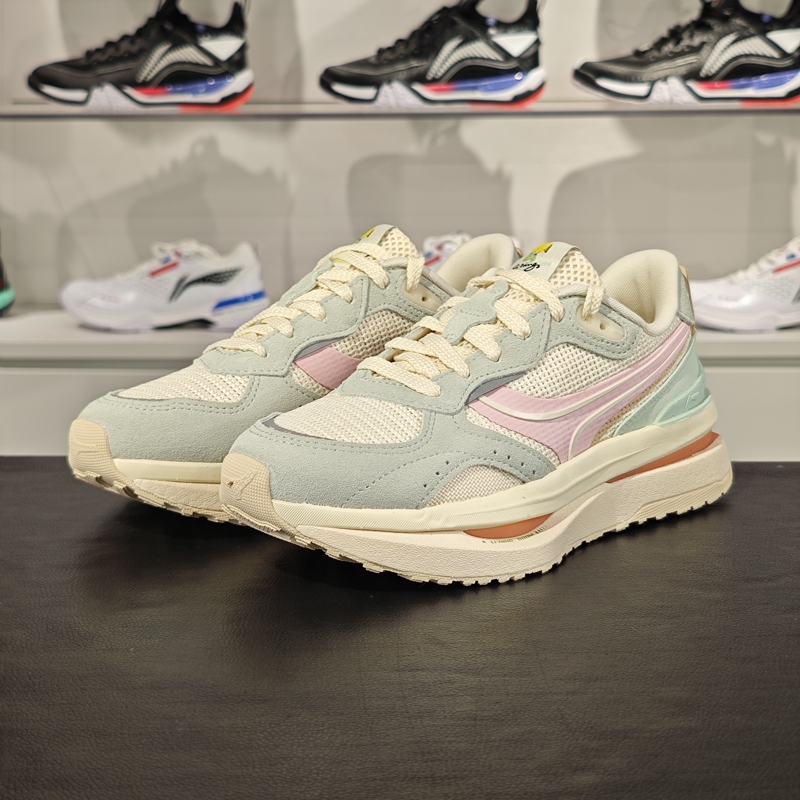 李宁正品征荣 RENEW 女子反光轻量时尚潮流系带休闲鞋AGCU078-13