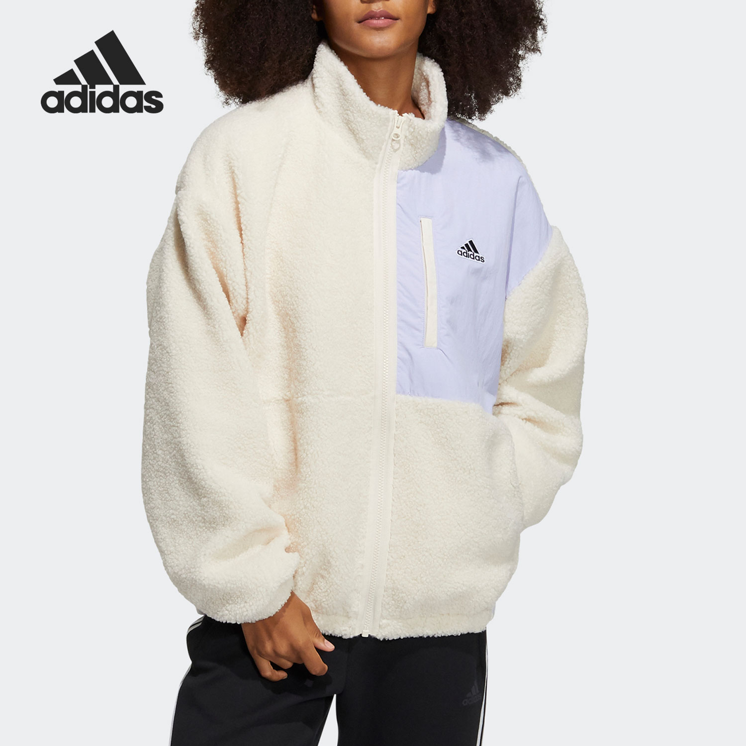 阿迪达斯女子运动羊羔绒外套