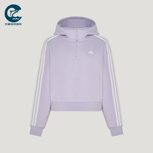 Adidas/阿迪达斯正品新款女士半拉链加绒休闲连帽卫衣KZ1563