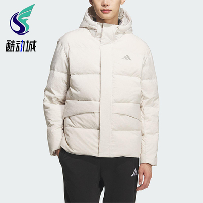 Adidas/阿迪达斯正品LINEAR男女运动日常保暖连帽羽绒服KQ5523