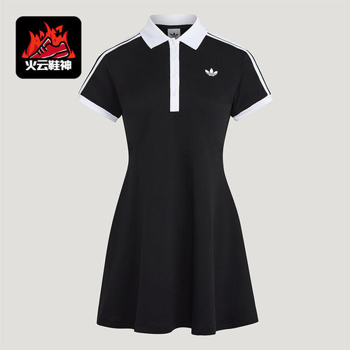 Adidas/阿迪达斯正品三叶草女士修身日常运动连衣裙LG4962