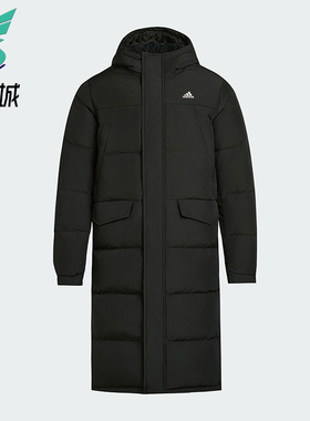 Adidas/阿迪达斯正品冬季男女连帽保暖长款运动休闲羽绒服KF6748