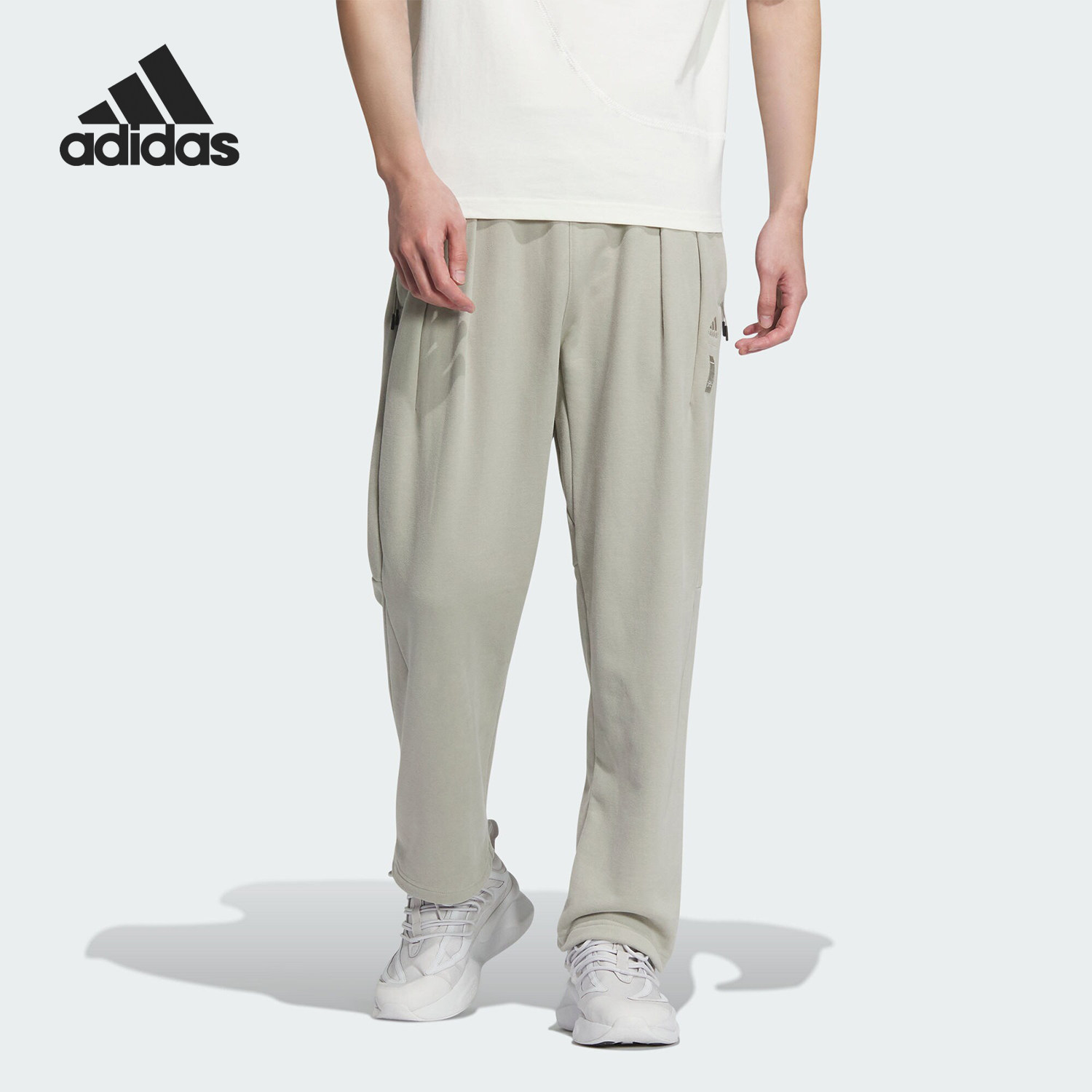 Adidas/阿迪达斯正品春季男士宽松透气简约运动长裤JE6662 - 实物图