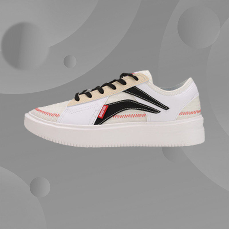 李宁正品秋季新款轻质运动休闲板鞋小白鞋女子篮球文化鞋AGBP022