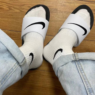 Nike耐克正品轻便透气拖鞋户外休闲一字拖软底女鞋防滑运动沙滩鞋