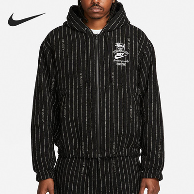 Nike/耐克正品新款男女运动休闲条纹户外夹克外套DR4413-010