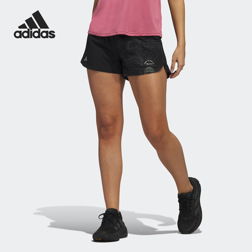 Adidas/阿迪达斯正品RFTO SHORT W女士跑步印花短裤HZ6010