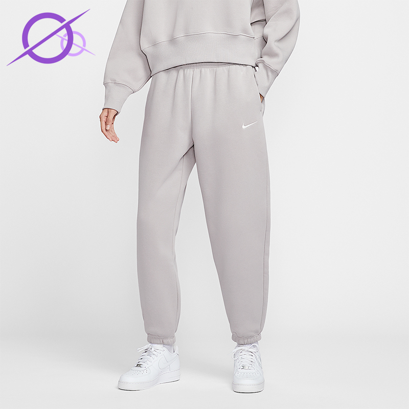 Nike/耐克正品Sportswear女士高腰加绒运动针织长裤FZ5997-009