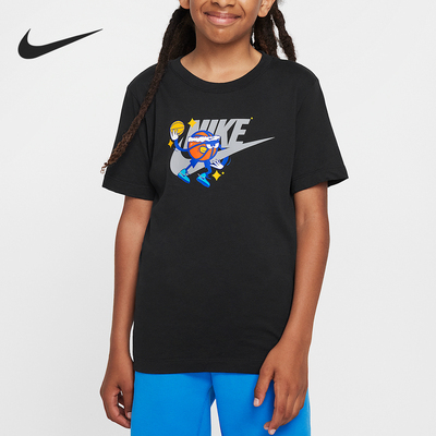 Nike/耐克正品印花图案圆领短袖新款儿童经典短袖T恤FZ5123-010
