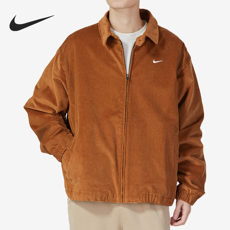 耐克男子灯芯绒翻领夹克外套