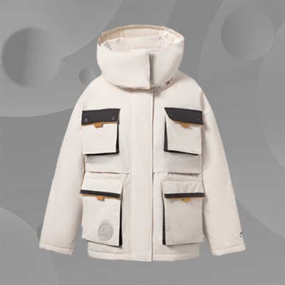 李宁羽绒服女冬季新款保暖休闲宽松款轻薄工装外套AYMR324