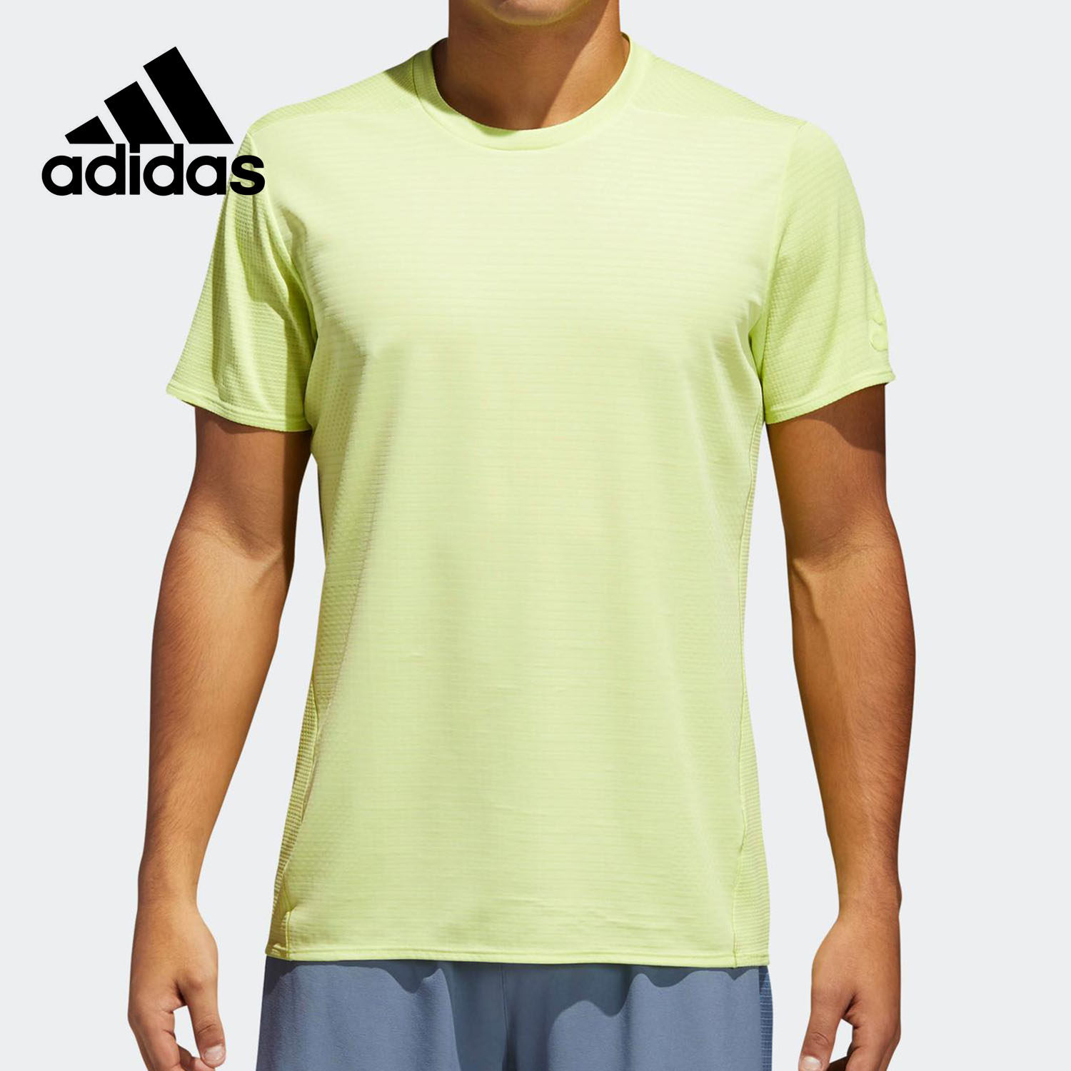Adidas/阿迪达斯正品男子反光吸汗透气跑步短袖T恤 CG1124