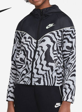 Nike/耐克正品NSW WINDRUNNER 大童女孩印花夹克春季新款DA1201