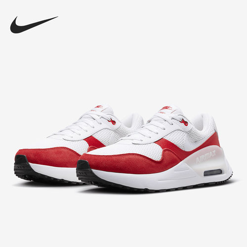 Nike/耐克正品AirMaxSystm新款男白红色鞋跑步鞋DM9537-104