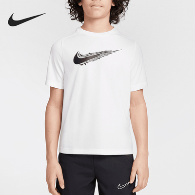 Nike/耐克正品Dri-FIT大童针织休闲运动印花T恤HF8100-100