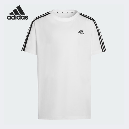 Adidas/阿迪达斯正品夏季大童运动圆领经典针织柔软短袖T恤KT9185