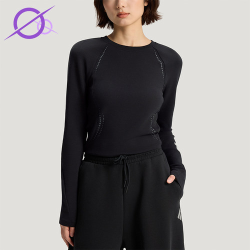 Adidas/阿迪达斯正品2026女士针织运动经典修身弹力长袖T恤KV4860
